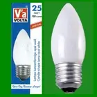 25x 25W Volta Opal Incandescent Filament Dimmable Candle ES E27 Light Bulb Lamps