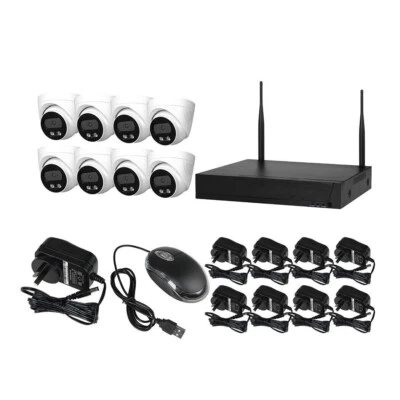 Wireless Security Camera System Set Hard Drive Home CCTV 8CH 1080P Wifi X8 New