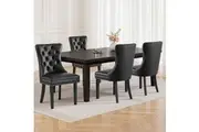 1 Set of 4 Artiss Dining Chairs Black Leather