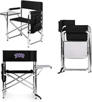 NCAA TCU Horned Frogs Sports Chair with Side Table - Beach Chair - Camp Chair for Adults