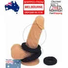 3 PACK - THICK BLACK COCKRING Stretchy Soft Silicone XL Loop Hard Cum Penis