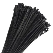 400pcs 8" 22 Lbs Cable Zip Ties Self-Locking Small Nylon 4mm, Black