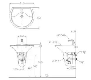 【 阿原水電倉庫  】ALEX 電光牌 ALC1131K-AU  奈米 面盆配瓷腳 含原廠龍頭 洗臉盆 面盆