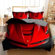 Red Sport Car Duvet Quilt Doona Cover Set (MD241122)