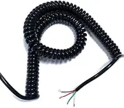 Spring Spiral Cable,Telescopic Wire 1PC PU Spring Cable Wire 4-Core 20/26 /22Awg Stretch 1/2/ 3/4/ 5/6/ 7/8 /9/10 /Meters Spiral Telescopic Wire Stretch 3 Meter(4 Cores 26 Awg)