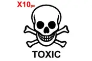 TOXIC SKELETON SKULL Large shipping label adhesive warning mailing sticky sticker 61x49mm