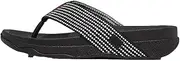 [FitFlop] Men's Surfer Weave-Stripe Toe-Post Sandals Black Mix 10
