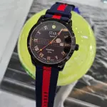 STAR TENNIS WATCH 網球運動休閒風潮男石英錶-紅42MM(ST001B 防水30米)