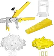 Tile Leveling System with Tile Plier - 300-Piece Tile Spacers Clips and 100-Piece Reusable Wedges - Tile Tools Set for Stone Installation (1/8 Inch Tile Spacers)