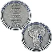 Police Officer Challenge Coin St Michael The Archangel Prayer Coin