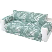 Light Green Leaves Quilted Couch Covers Lounge Slipcover Seater Pet Sofa Protector Cover