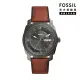 【FOSSIL 官方旗艦館】Machine 簡約日期顯示經典男錶 咖啡色真皮錶帶 指針手錶 42MM FS5900