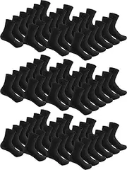 [Tarpop] 100 Pairs Bulk Mens Socks Moisture Wicking Casual Sports Ankle Socks for Homeless Unisex Adult Men Women (Black,9-12), Black