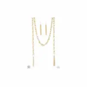SCARFed for Attention - Gold Paparazzi HAWAIIAN PAPARAZZI LADY Necklace Earrings
