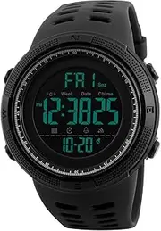[ALCADAN] Men's Sports Watches Digital LED Face Backlight Multifunction Military Waterproof for Boys Wrist Watch 1251