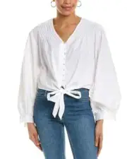 Vince Camuto Tie Front Blouse White, XS