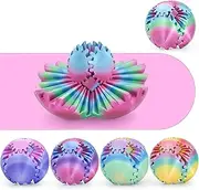 Gear Ball 3D Printed Fidget Toys for Adults Kids,Stress Relief Gear Sphere Spin Cube Gearsphere Anxiety Relieving Desk Toy,Gifts for Easter Birthday (Green Purple, 2.3 Inch)