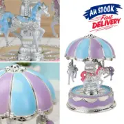Vintage Horse Child Carousel Box Birthday Gifts Clockwork Music Musical Toy Kids