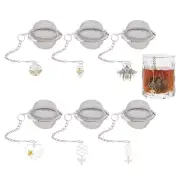 6Pcs Round Mesh Tea Infusers Stainless Steel Tea Strainer with Bees and Honey...
