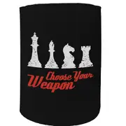 Alcohol Stubby Holder - Choose Your Weapon Chess - Funny Novelty Birthday Gift Joke Beer Can Bottle