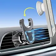MCCHJoy UMount Magnetic Pop Socket Car Mount - Phone Pop Socket Holder for Car - Popsocket Mount Holder - Compatible with MagSafe for AC Vent Clip - 360 Rotation Ultra Stability