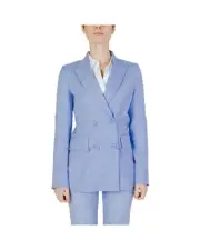 Sandro Ferrone Light Blue Doublebreasted Blazer Women Suits & Blazers