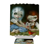 Fairytale Sisters Snow White and Rose Red Shower Curtain