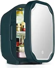 [MegLob] Compact Bedroom Medicine Breast Milk Refrigerator, Mini Travel Car Chiller, Hot And Cold 8L Dormitory Drink Beer Cooler, Pocket Office Desk Personal Freezer-With LED Light And Makeup Mirror,Green