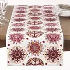 Red & White Snowflake Cotton 16"x72" Table Runner