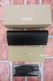 Burberry Sunglasses Eyeglasses Hard Black Clamshell+Clean Cloth & Care & Box