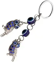 [SAFIGLE] 1pc Creative Owl Keychain Pendant Lightweight Sturdy Bag Ornament Durable Alloy Key Ring for Keys Bags Unique Design with Eyes present Idea