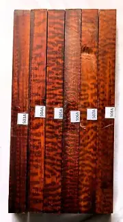 6 pcs 1" x 1" x 12" high figured Snakewood turnings