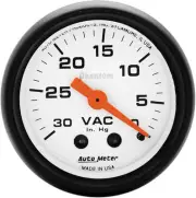 Auto Meter Phantom 2-1/16" Full Sweep 0-30 In. Hg Mechanical Vacuum Gauge