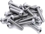 M8 (8mm x 8mm) Hex Socket Button Machine Screw (Bolt) - Stainless Steel (A2) (Pack of 20)