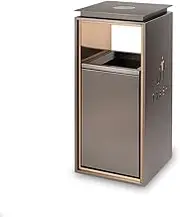 Outdoor Trash Can Indoor/Outdoor Trash Can Square Metal Trash Can with Two Side Openings, Modern Home Commercial Trash Can Outside Garbage can
