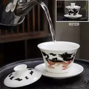 Color-changing Gaiwan Dragon and Phoenix White Porcelain Tea Cup Kung Fu Tea Set