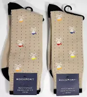 2 Pair, Rockport Men's Skull & Crossbones Crew Socks Grey Heather