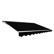 Outdoor Folding Arm Awning Retractable Sunshade Canopy Black 3.0m x 2.5m