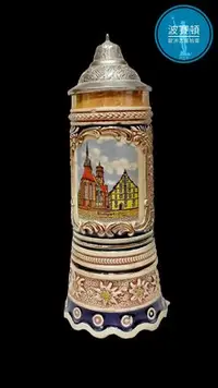 在飛比找Yahoo!奇摩拍賣優惠-【波賽頓-歐洲古董拍賣】歐洲/西洋古董 德國古董 陶瓷彩繪啤