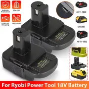 1/2Pcs USB Adapter Converter for Dewalt 18V/20V Battery to for Ryobi 18V Tool
