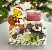 Danbury Mint Looney Tunes Tweety's Christmas Candle Holder 4.5” Chwistmas NEW