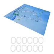 Shower Curtain Waterproof Polyester Blackout Curtain with Hook for Bathroom Home Decoration180x200cm