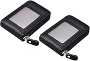 [Outanaya] 2pcs Pocket Credit Card Wallet for Men and Women Multifunctional Zipper Card Holder Elegant and Versatile Design for Various Occasions