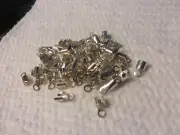 Jewelry Findings: 65PCS 10mm Silver Tone Cord Ends 06-01-2020 NOS