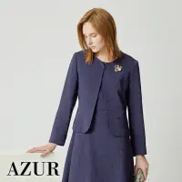 在飛比找momo購物網優惠-【AZUR】圓領晚宴短版西裝外套