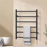6 Bars Devanti Heated Towel Rail with Timer Electric Heater Warmer Rack