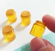 Doll House Accessories 1:12th Miniature - 5 Tiny Jars of Honey