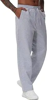 [THE GYM PEOPLE] Men's Baggy Fleece Workout Sweatpants with Pockets Drawstring Lounge Athletic Running Pants