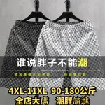 4XL-11XL  大尺碼短褲 加大尺碼短褲 大尺碼沙灘褲 超大尺碼休閒短褲男寬鬆加肥加大潮胖子大褲衩沙灘褲五分肥佬30