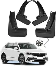 YLOXFW Car Mud Flaps Mudguard Fender for VW Tiguan R-Line 2019-2023 Molded Custom Front and Rear Mudflaps Splash Guards Heavy Duty Fender Flares 4-PC Auto Accessories Kit,Send 1 Car Wash Towel